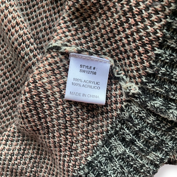 PINK OWL Open Front Cardigan Tribal Drape SouthWestern Aztec Sweater Medium Gray - Picture 8 of 10